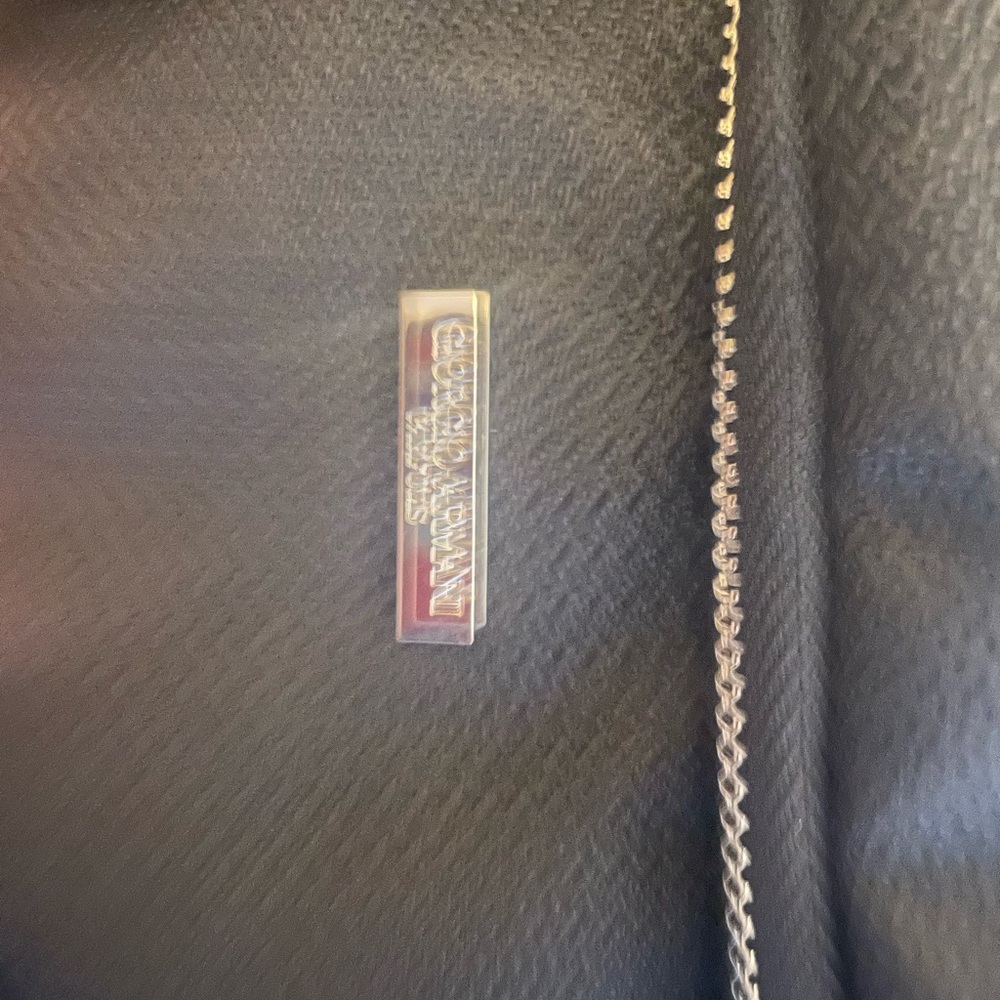 Emporio Armani Black Leather Bag with Chain Detail